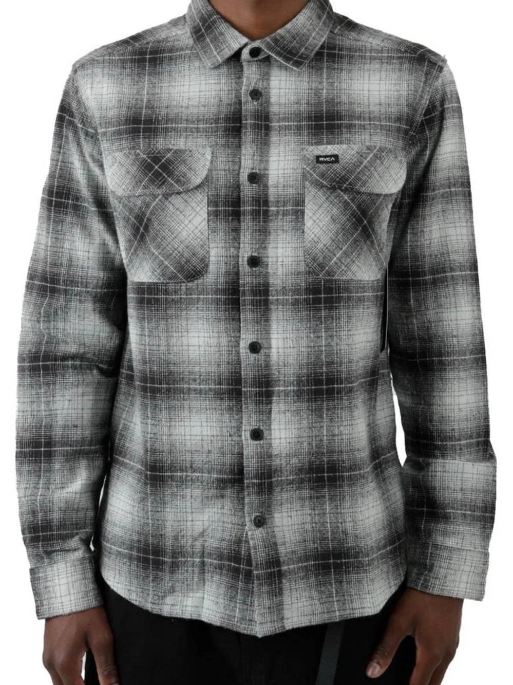 RVCA Black and White Plaid Shirt - Picture 1 of 5